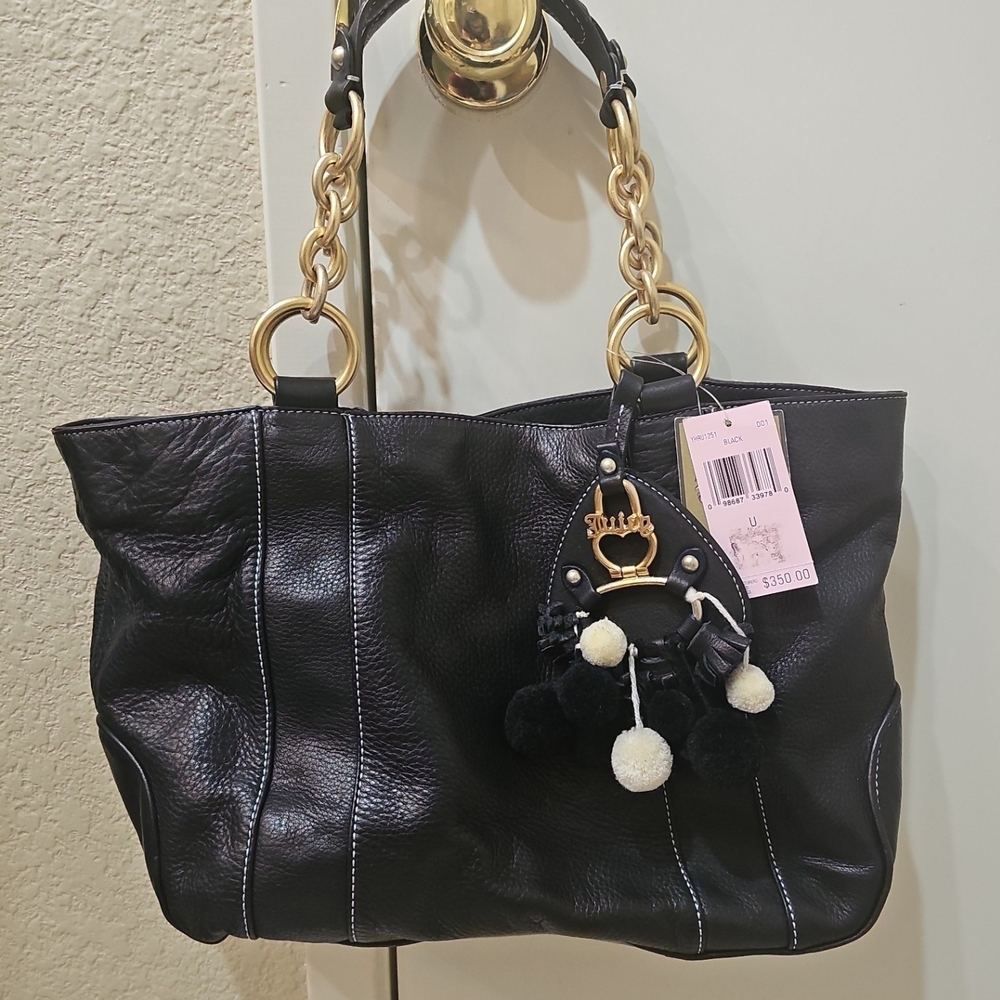 Juicy Couture Black Tote with Gold Chain Handles
